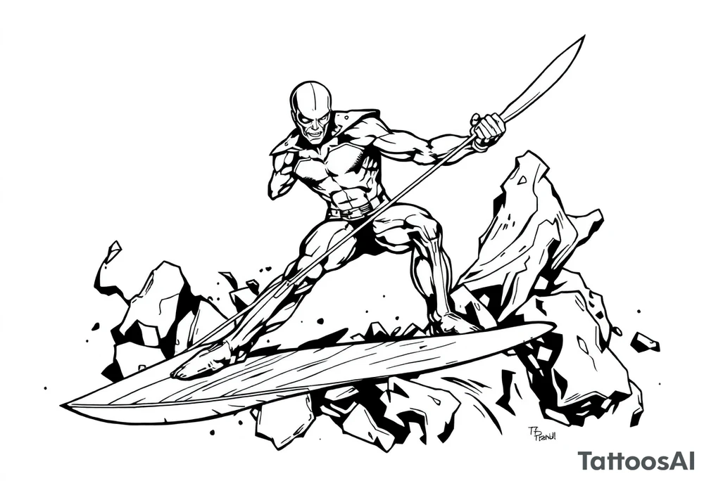 Silver Surfer comic accurate tattoo idea