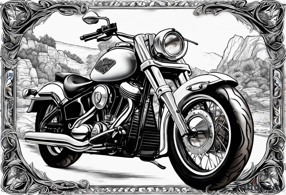 Traditional style incorporating world travel, Texas, Colorado and motorcycles tattoo idea