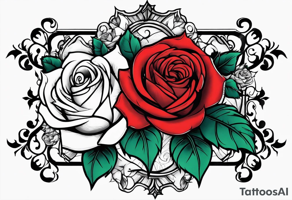 Cross with roses around it tattoo idea