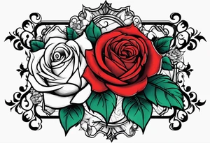 Cross with roses around it tattoo idea