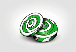 small tattoo of a green swirl peppermint candy in the wrapper tattoo idea