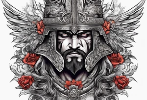 rage incarnated by a greek warrior tattoo idea