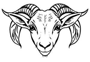 fine line cute goat face tattoo idea