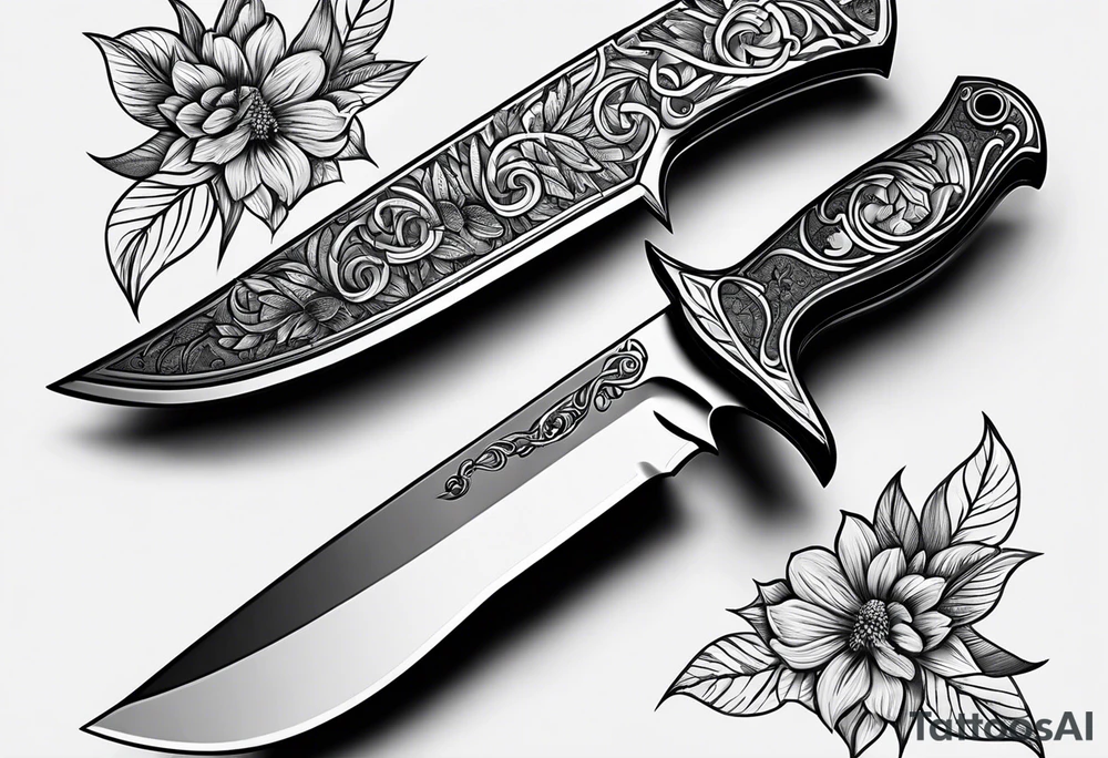 Knife, minimalistic tattoo idea