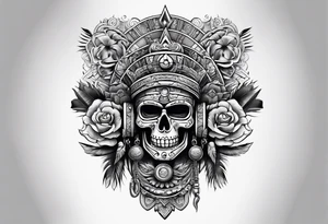 gangster, mayan,guns,symbols tattoo idea