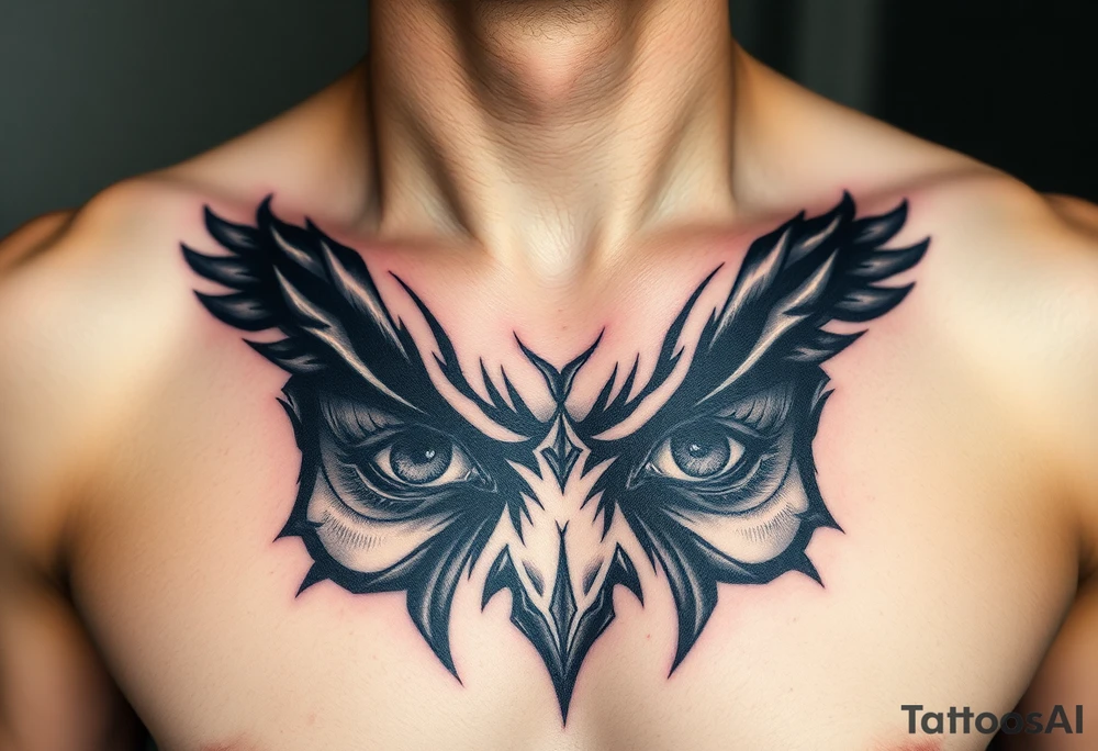 Eyes big and small on my chest for a man terrorizing with his eyes tattoo idea