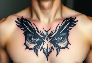 Eyes big and small on my chest for a man terrorizing with his eyes tattoo idea