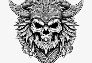 Valhalla sword shield long ship dragon head axe Valknut tattoo idea