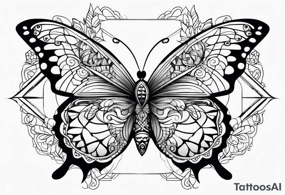Butterfly with psalm 139:14 written tattoo idea