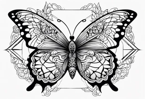 Butterfly with psalm 139:14 written tattoo idea