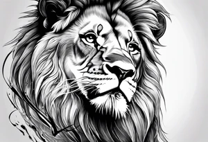A lion drinking whiskey tattoo idea