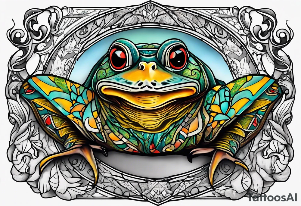 Duck toad moth tattoo idea