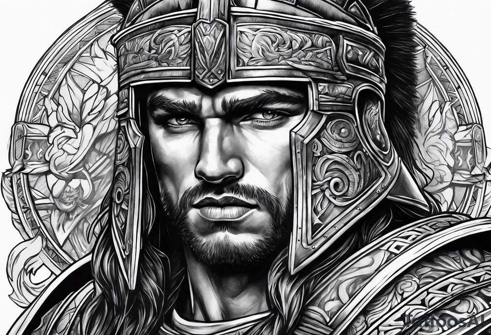 Roman Warrior Artifacts tattoo idea