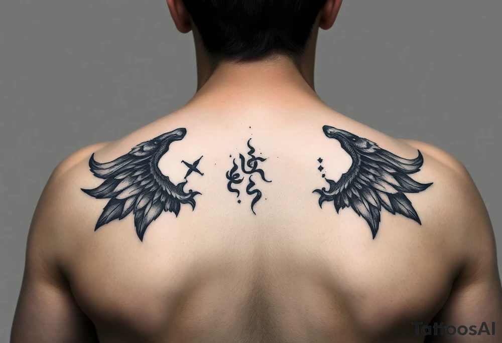 Can you design me a tattoo that represents a woman whose life has been shattered by broken trust, infidelitty, and alcoholism. But everyday she’s working at putting the pieces back together and is held together by her son, and hope for the future tattoo idea