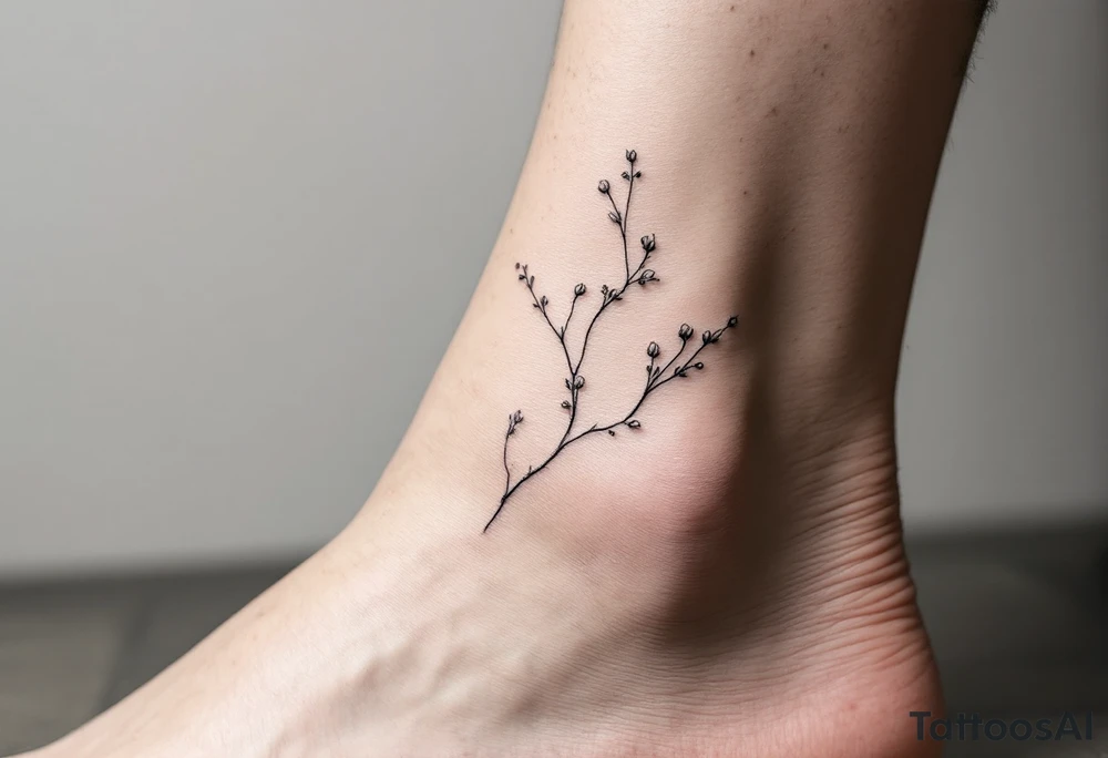 design very minimal Spring tatoo vertically for ankle. very minimal tattoo idea