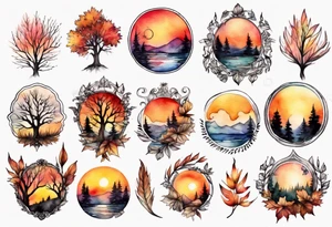 fall sunset tattoo idea