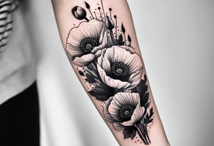 Poppy bouquet tattoo idea