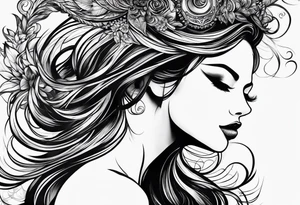 single strand of hair tattoo idea