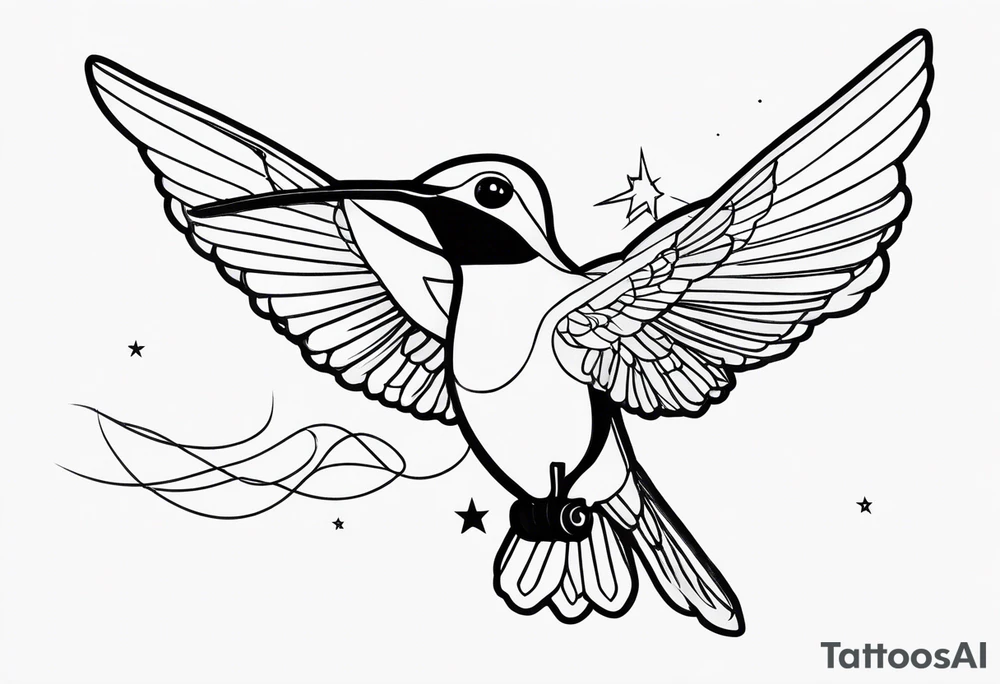 astronaut riding a hummingbird tattoo idea