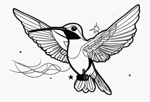 astronaut riding a hummingbird tattoo idea