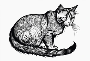 side profile of a cat facing left tattoo idea