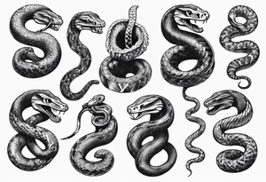 snake choking bank dollars tattoo idea