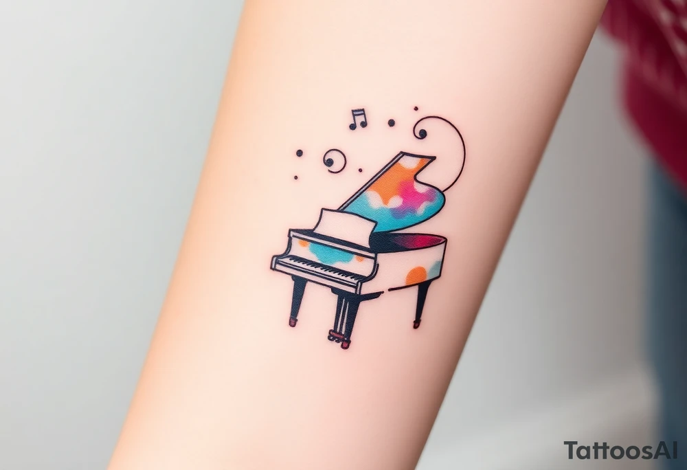 grand piano under the stars swirl treble bass cref tattoo idea