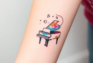 grand piano under the stars swirl treble bass cref tattoo idea