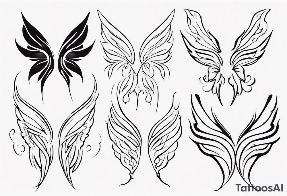 basic outline of a fairy wing tattoo idea