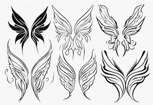 basic outline of a fairy wing tattoo idea