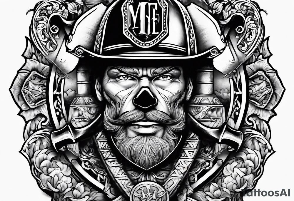 Firefighter axe and haligan tattoo idea