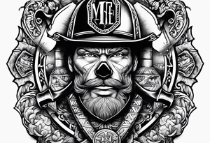 Firefighter axe and haligan tattoo idea