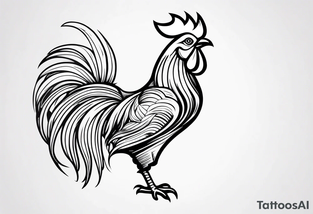 Rooster with gun tattoo idea