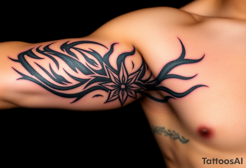 huge and large powerfull flames tattoo idea