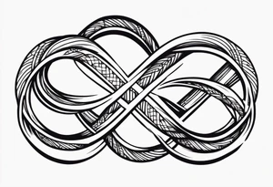 The phrase TB5 inside double infinity symbol tattoo idea