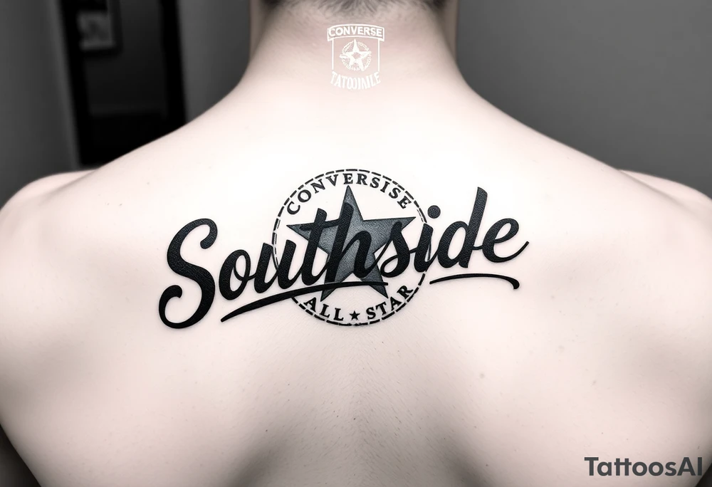 converse all-star logo with it saying Southside all star inside tattoo idea