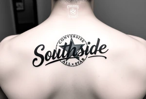converse all-star logo with it saying Southside all star inside tattoo idea