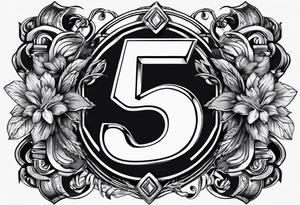 electricity bolts in the shape of a number 5 tattoo idea