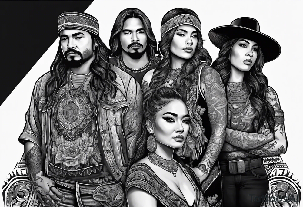 Pacific Northwest
Mexican American inspiration. Family of four. Add faith tattoo idea