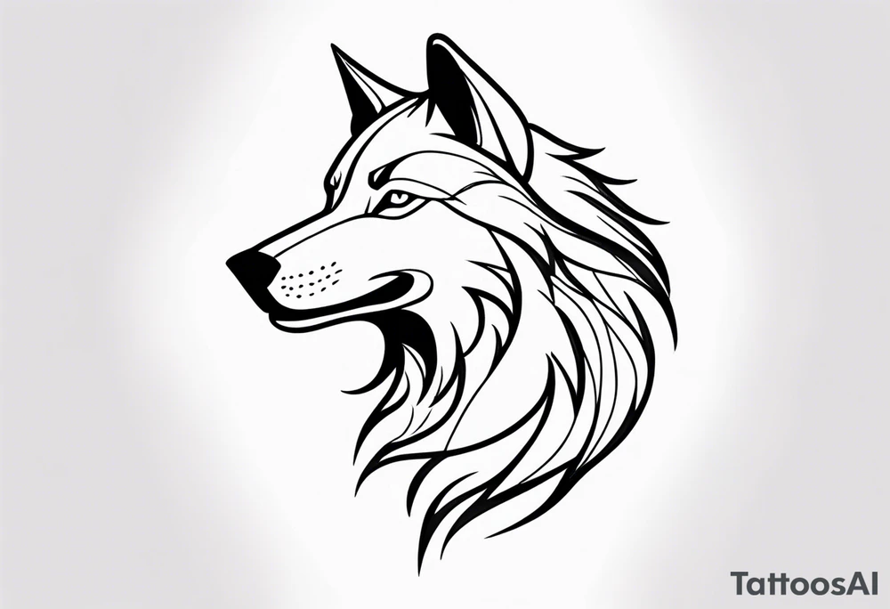 Smiling wolf tattoo idea