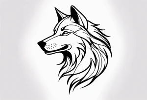 Smiling wolf tattoo idea