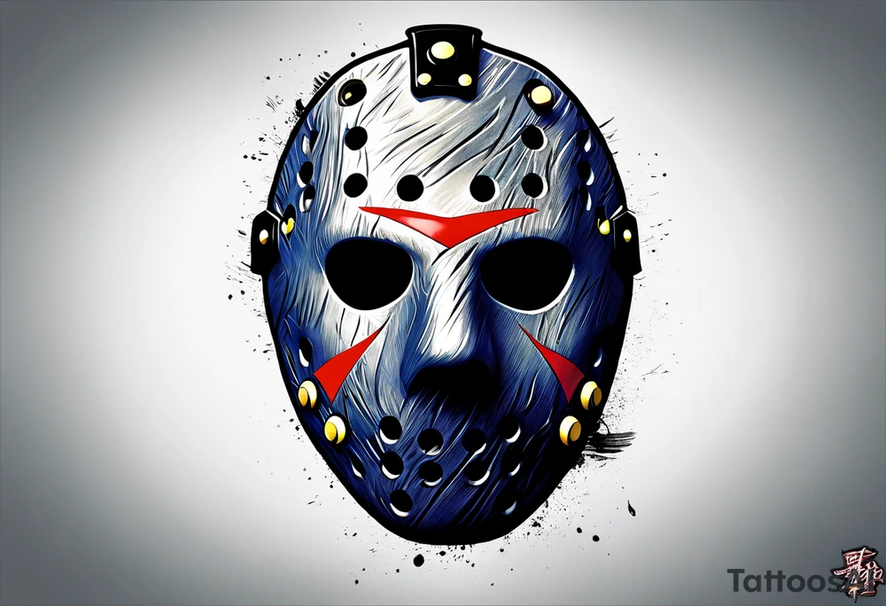 Friday the 13th Jason mask, Japanese art tattoo idea