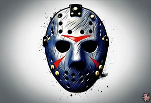 Friday the 13th Jason mask, Japanese art tattoo idea