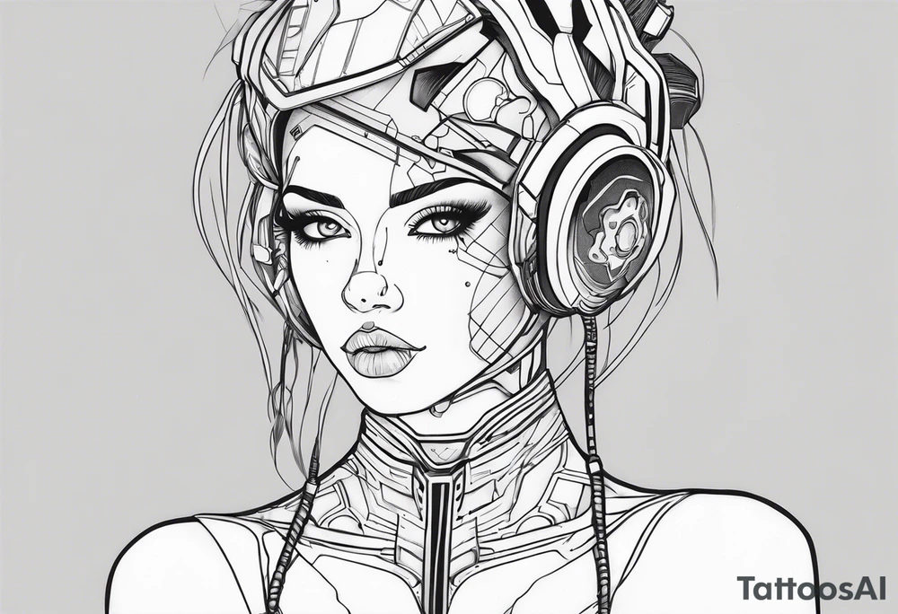 cyborg girl tattoo idea