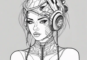 cyborg girl tattoo idea