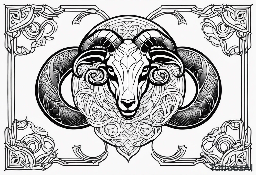 aries with snake tattoo idea