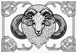 aries with snake tattoo idea