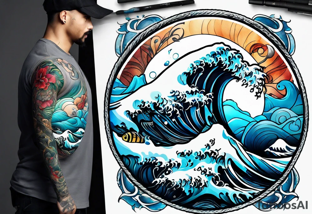 rough ocean tattoo idea
