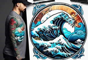 rough ocean tattoo idea