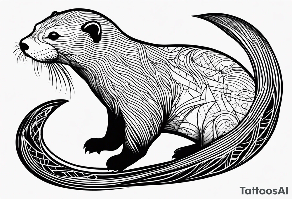 Otter swimming tattoo idea
